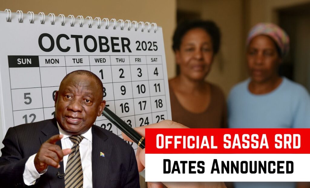 SRD Grant October 2025 Calendar